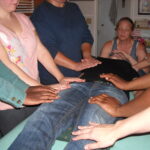 Reiki Hands-on-healing exercise at the Reiki Ranch School